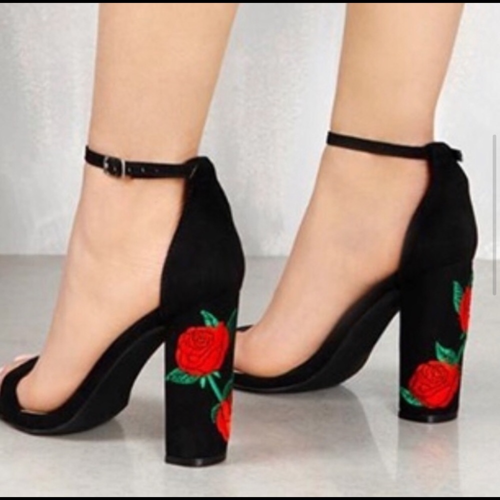 Kenneth Cole Embroidered Block Heels - Picture 4 of 9